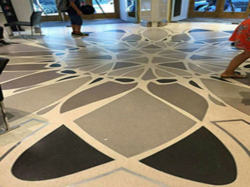 河北石家莊商場做了高端藝術(shù)無機(jī)磨石地坪的效果！